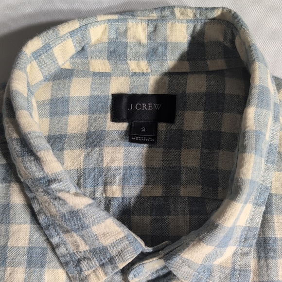 J. Crew Blue and Cream Checkered Men's Shirt - Picture 1 of 7